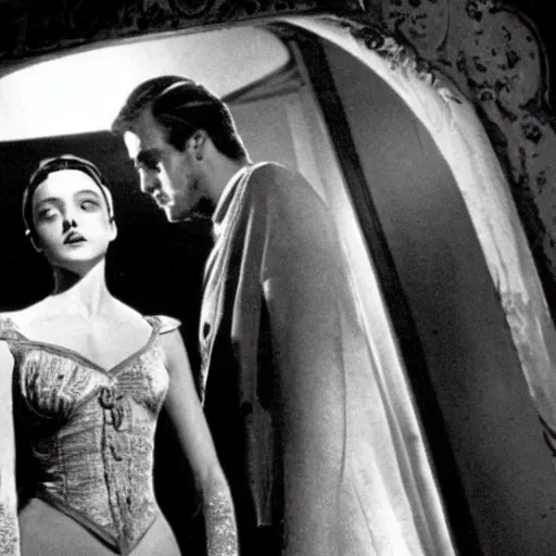 Prompt: a science fiction movie of luchino visconti