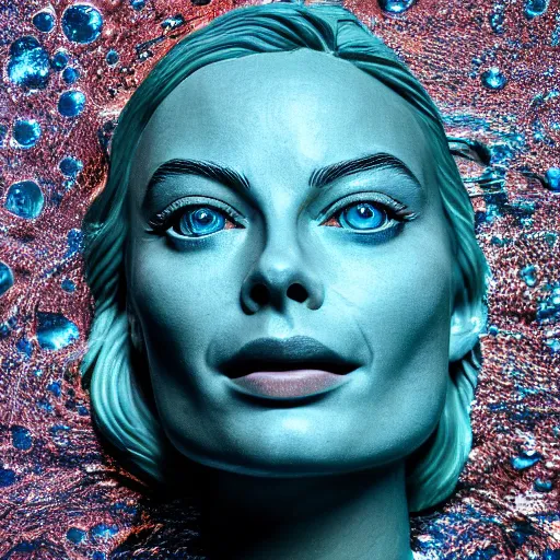 Prompt: a water sculpture in the shape of a margot robbie, on the ocean water, cinematic, in the style of johnson tsang, long shot, hyper detailed, hyper realistic, ray tracing, 8 k resolution, sharp focus, realistic water, award winning