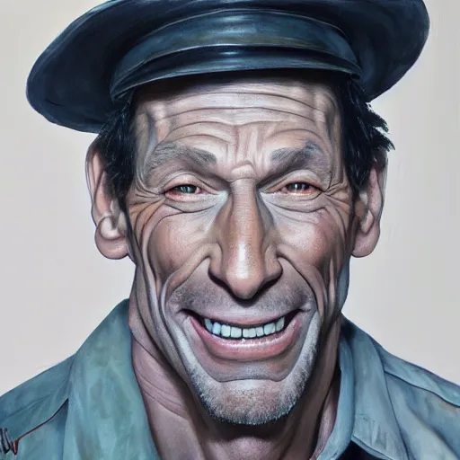 Prompt: ernest p worrell portrait painting, hyper real