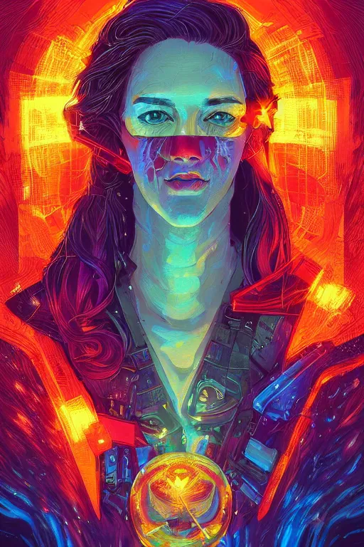 Prompt: portrait of jewel 🔥 commander in the style of Rob Lefield and Dan Mumford , trending on artstation, digital art,surrealism ,macro,blueprint ,vaporwave ,