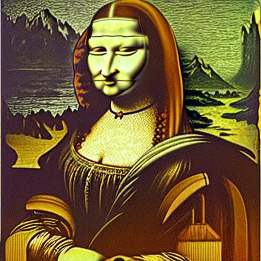 Image similar to monalisa in the style of JACEK YERKA