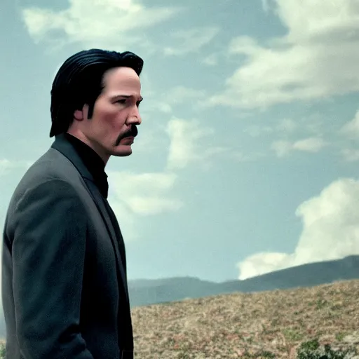 Prompt: film still of keanu reeves as clark gable in gone with wing, gameplay, 8 k, hd