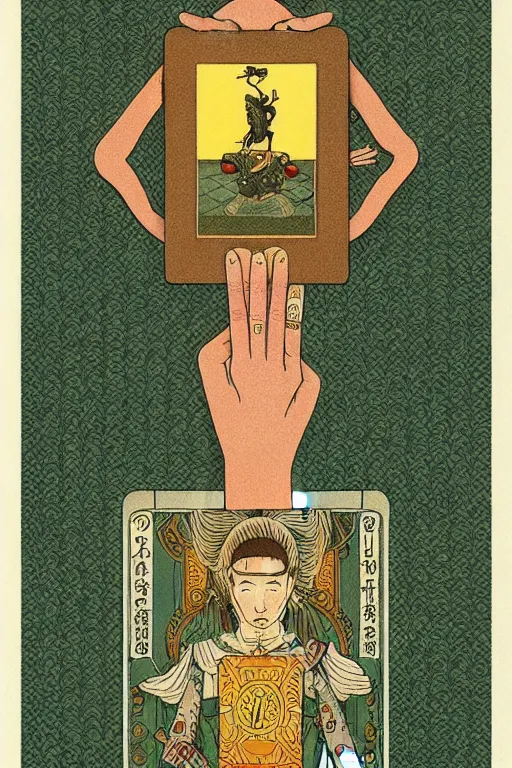 Image similar to tarot card intricate elegant highly detailed by wes anderson and hasui kawase and scott listfield