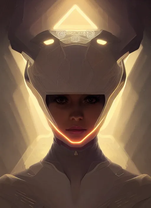 Image similar to symmetry!! portrait of an animal, tech wear, scifi, glowing lights!! intricate elegant, highly detailed, digital painting, artstation, concept art, smooth, sharp focus, illustration, art by artgerm and greg rutkowski and alphonse mucha