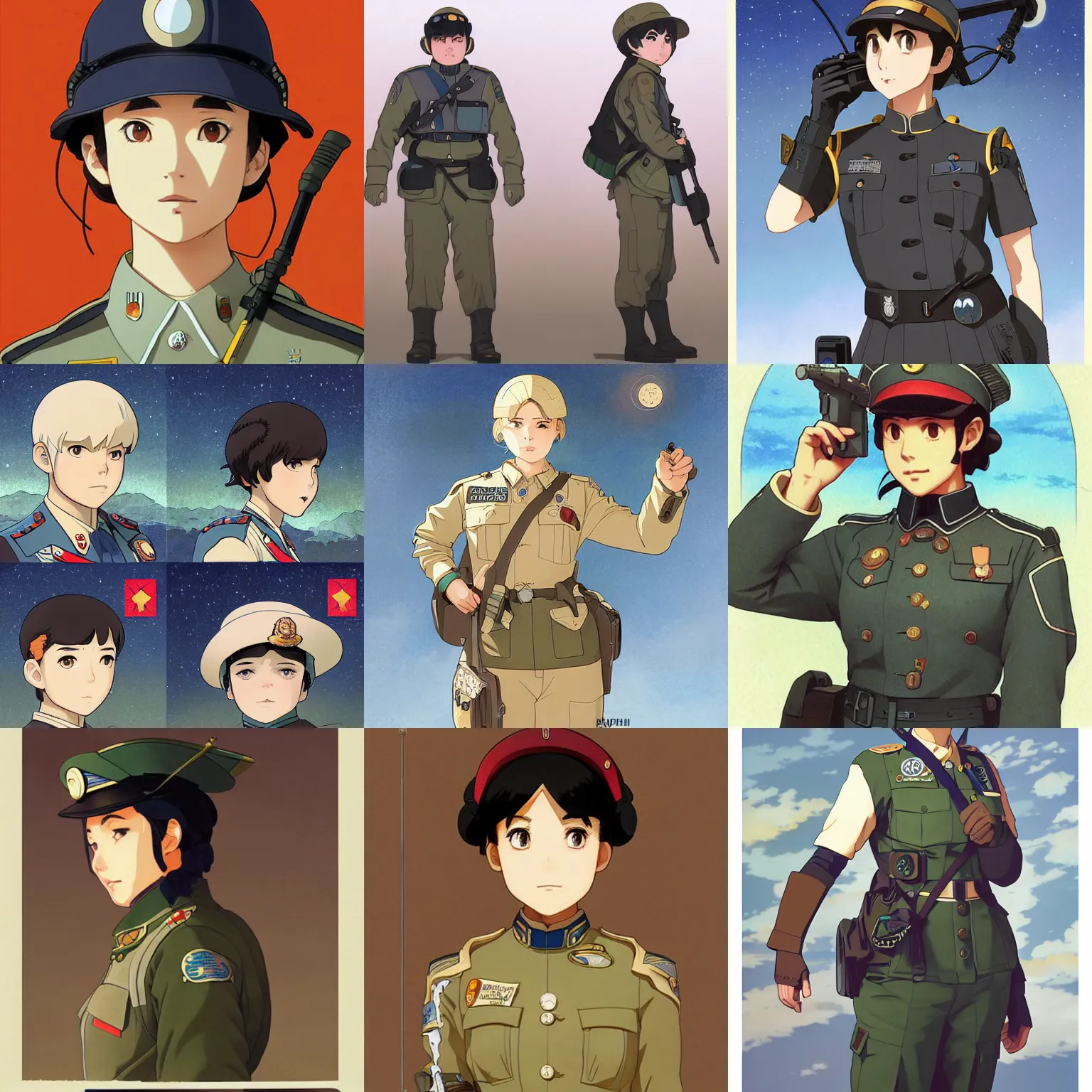 Prompt: solar system patrol officer in uniform, finely illustrated face, highly detailed, colored pencil, studio ghibli, tankobon, in the style of ilya kuvshinov and krenz cushart and william - adolphe bouguereau and alphonse mucha