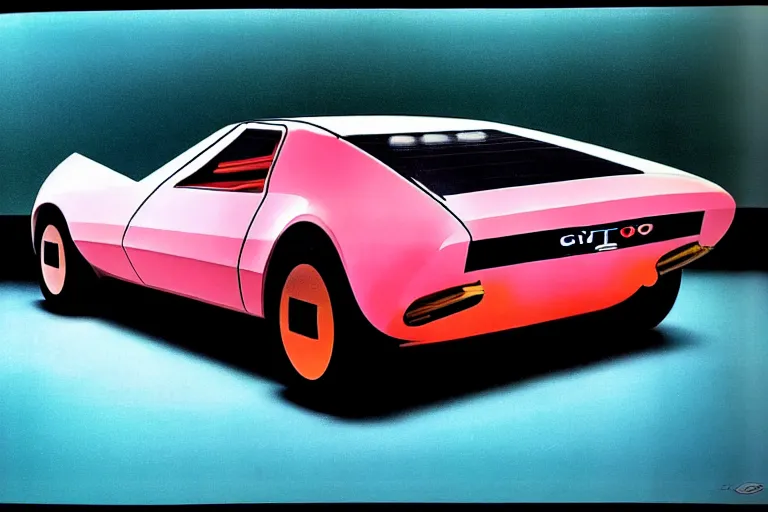 Prompt: designed by giorgetto giugiaro stylized poster of a single 1 9 1 5 amc amx / 3 citroen ds bmw m 1 concept, thick neon lights, ektachrome photograph, volumetric lighting, f 8 aperture, cinematic eastman 5 3 8 4 film