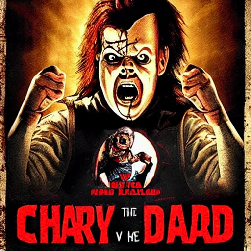 Image similar to Chucky versus The Evil Dead movie poster