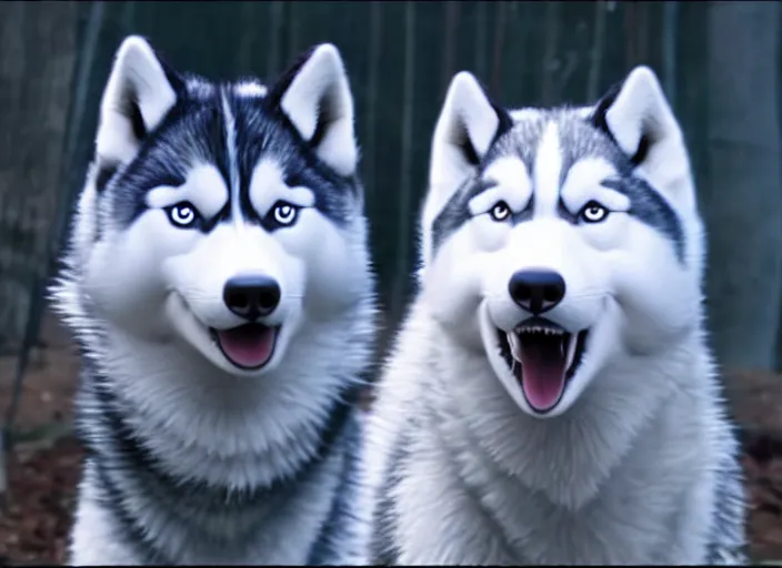 Prompt: film still of an anthropomorphic husky in a white vest in the new sci - fi movie, 8 k