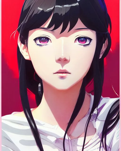 Image similar to ann takamaki | | very very anime!!!, fine - face, audrey plaza, realistic shaded perfect face, fine details. anime. realistic shaded lighting poster by ilya kuvshinov katsuhiro otomo ghost - in - the - shell, magali villeneuve, artgerm, jeremy lipkin and michael garmash and rob rey