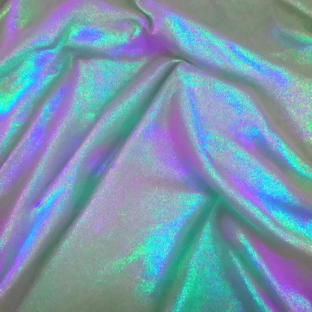 beautiful holographic thin film crumpled fabric, Stable Diffusion