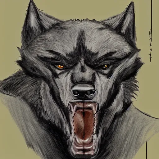 Image similar to rottweiler werewolf, concept art