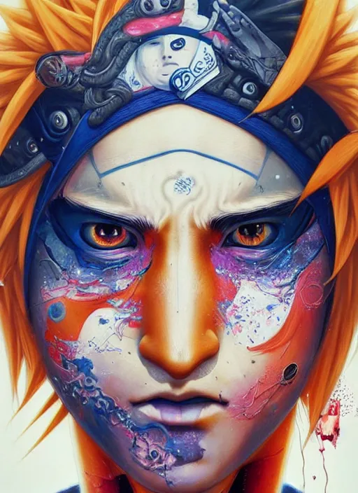 Prompt: beautiful portrait of Naruto, by Tristan Eaton, Stanley Artgermm, Tom Bagshaw, Greg Rutkowski, Carne Griffiths. trending on DeviantArt, face enhance, hyper detailed, trending on Artstation, 8k, masterpiece, graffiti paint, fine detail, full of color, intricate detail, golden ratio illustration