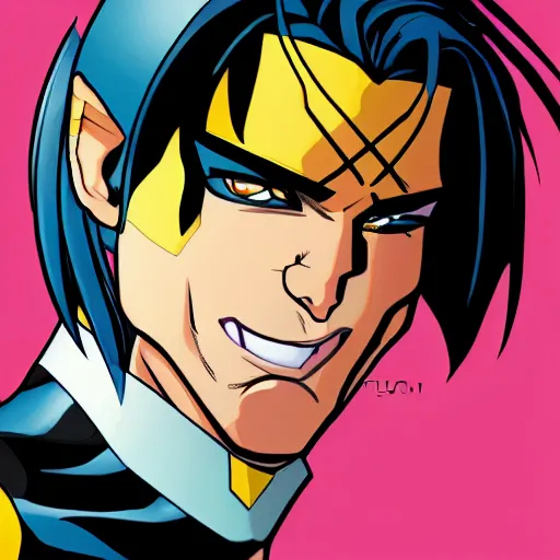 Image similar to x - men 9 0 s cartoon gambit face closeup