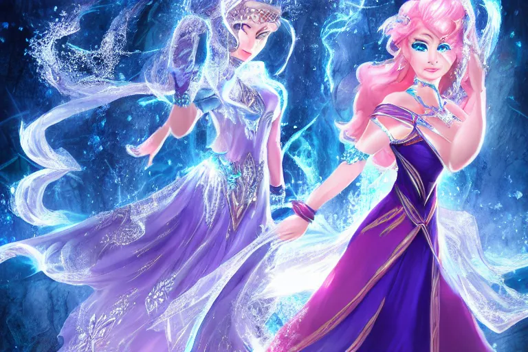 Image similar to ice goddess freezing fire goddess