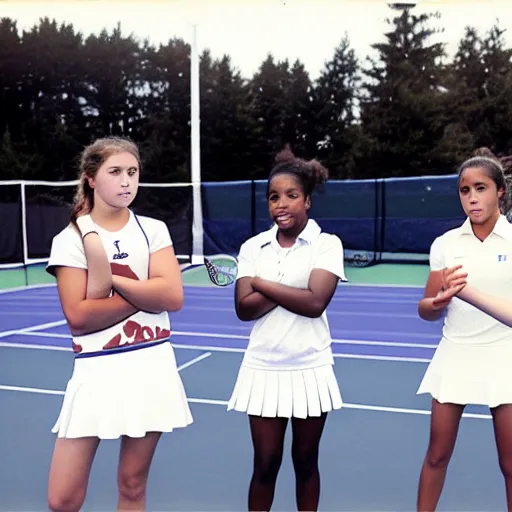 Image similar to ray lewis coaching high school girls tennis, promotional photograph