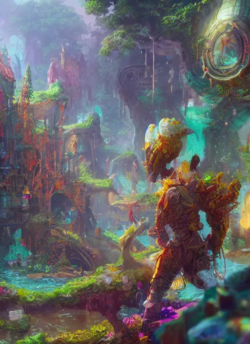 Prompt: detailed full body concept art illustration colorful oil painting of a fantasy world in full intricate design, ultra detailed, digital art, octane render, 4K, dystopian, micro details, hyper realistic