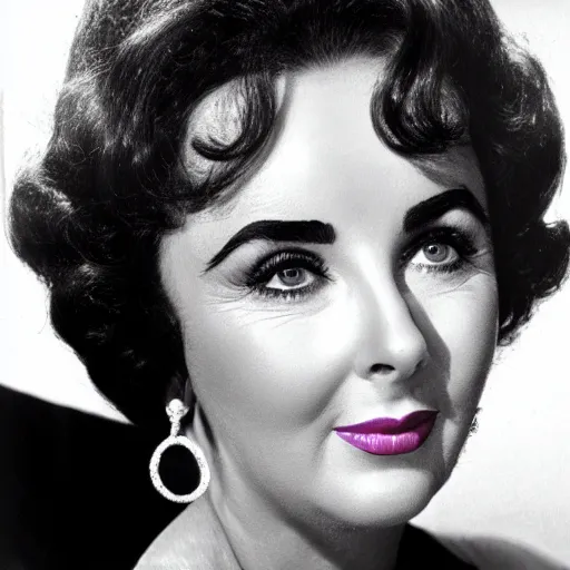 Image similar to face of 2020 Elizabeth Taylor