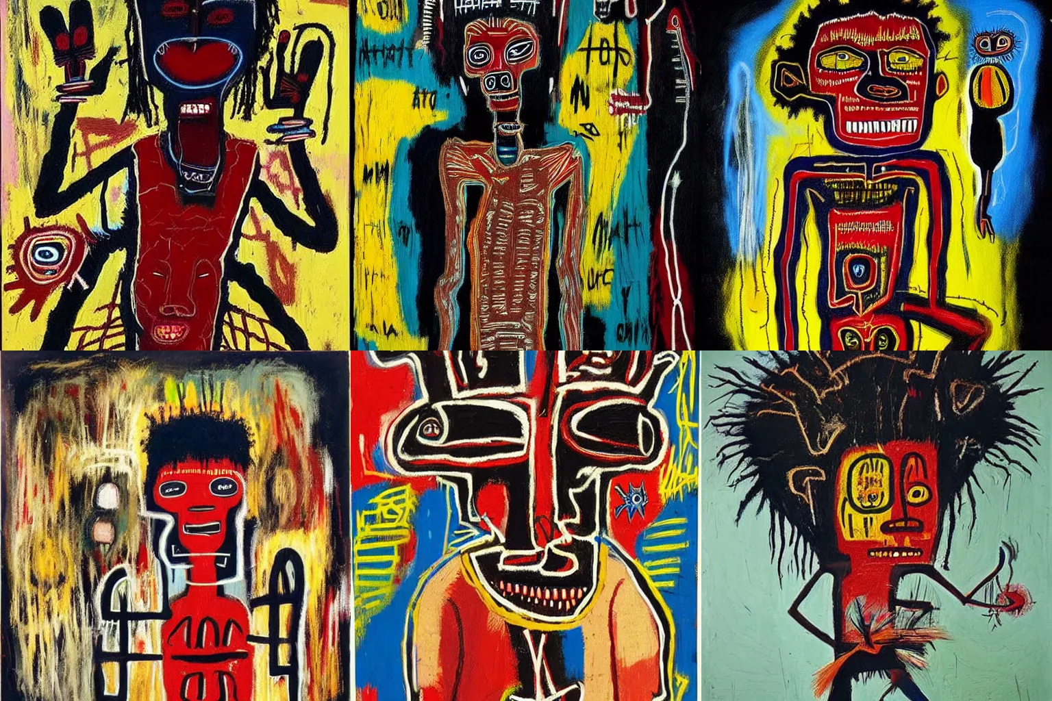 Image similar to extremely highly detailed African voodoo paintings by Jean-Michel Basquiat