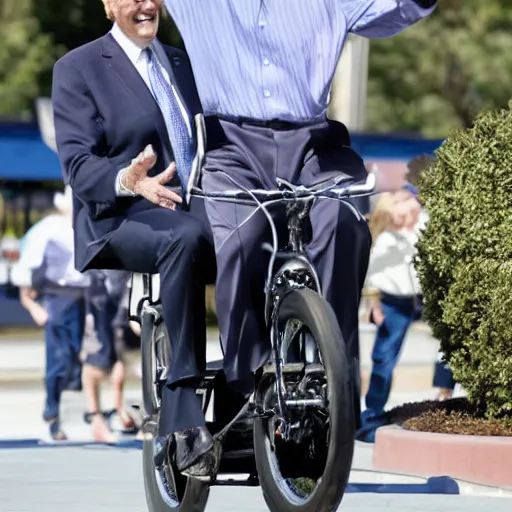 Image similar to Joe Biden riding a mall ride