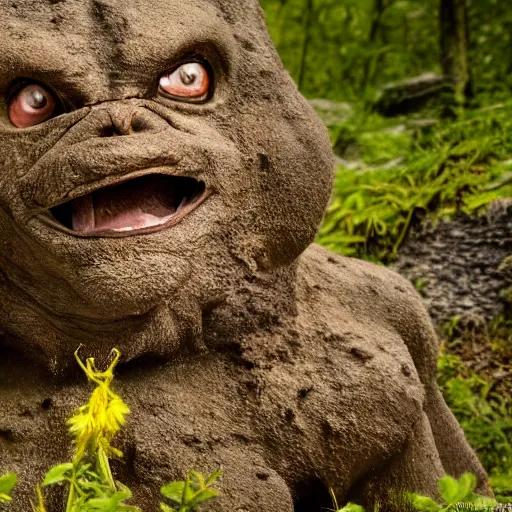 Image similar to national geographic photo of golem, pokemon in the wild, intricate, portrait, 8 k highly professionally detailed, hdr, award winning