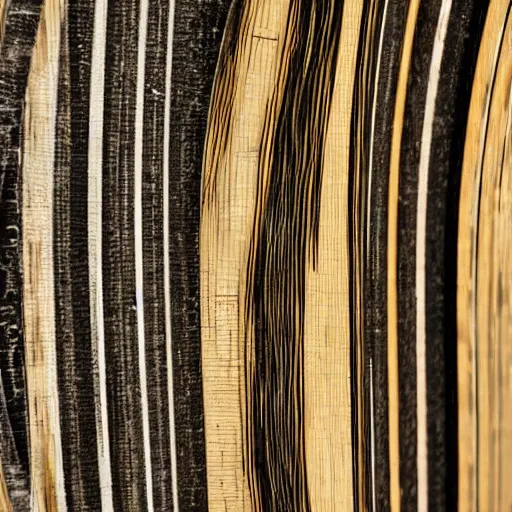 Prompt: detailed close-up of grooves of a vinyl record