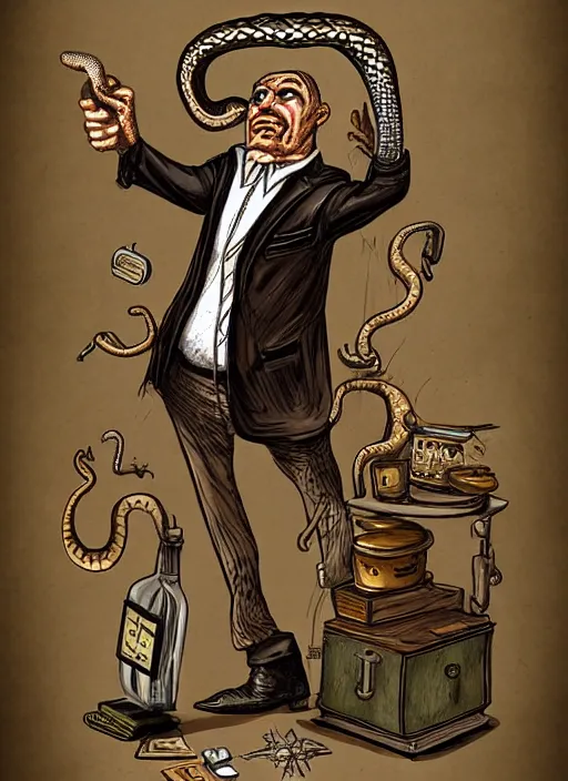 Image similar to snake oil salesman by Paolo Eleuteri Serpieri