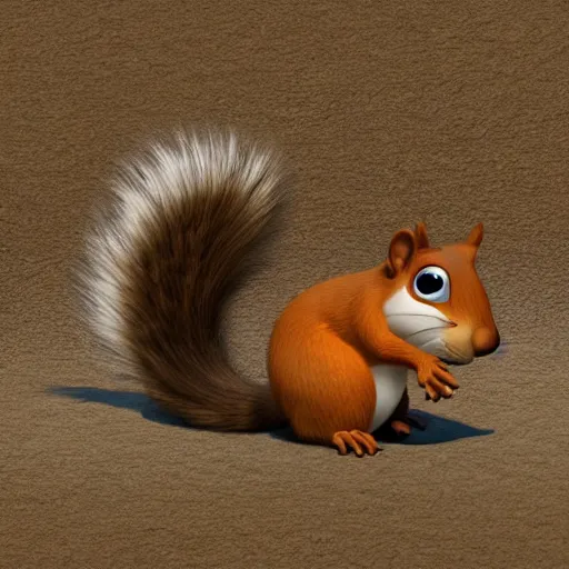 Prompt: pixar character, squirrel