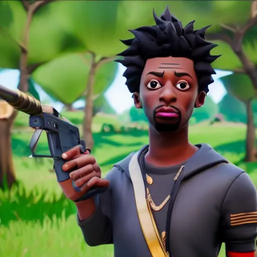 Image similar to a detailed portrait of 2 1 savage in fortnite, unreal engine 5 rendered, incredibly highly detailed and realistic, 8 k, sharp focus, studio quality