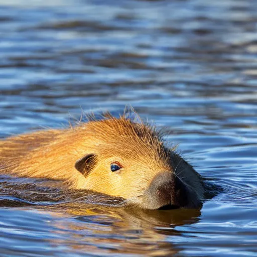 Image similar to capybara swimming