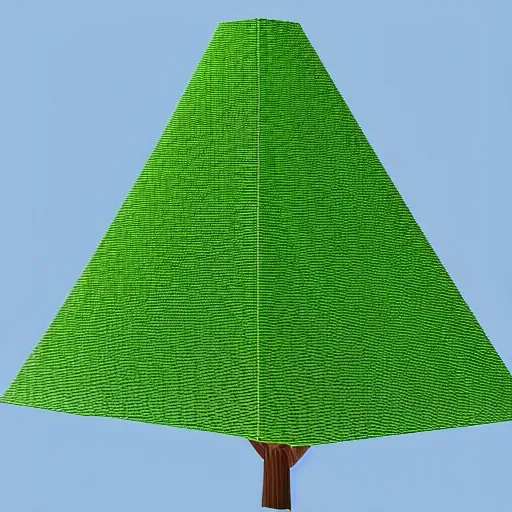 Image similar to a 3d low poly object of just a small green tree on the blue background