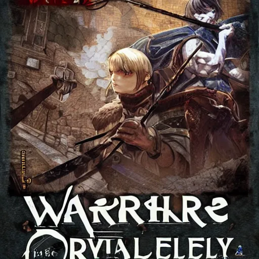 Prompt: Warkly 3 ONLINE GAME, medieval fantasy game poster printed on playstation 2 video game box , Artwork by Akihiko Yoshida, cinematic composition