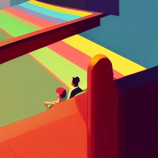 Image similar to 🌈 🛰 abstract jazz music by atey ghailan and edward hopper