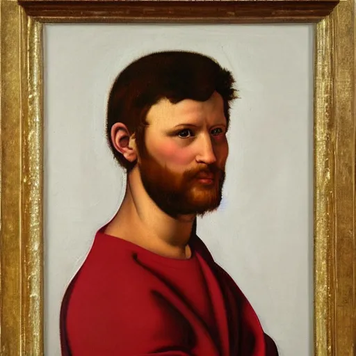 Image similar to portrait, oil painting by Michelangelo