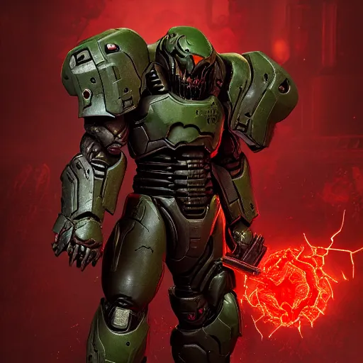 Image similar to doom slayer from doom eternal, photography