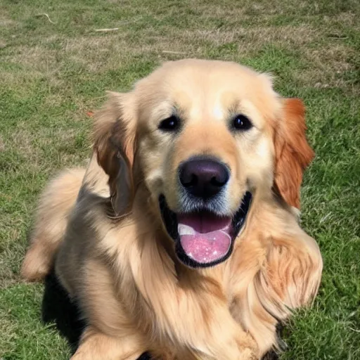 Prompt: golden retriever made of driftwood