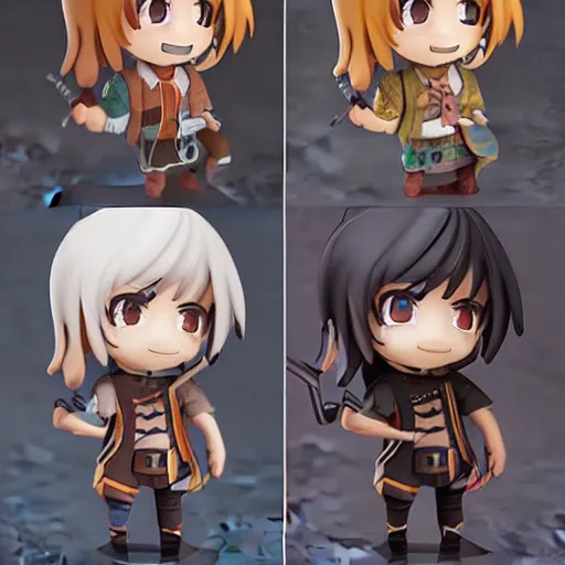 Image similar to face detailing wizard in the style of matte painting nendoroid and chibi, eyes in the style of nendoroid, middle close up, Julian ope, flat shading, 2D illustration