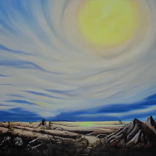 Image similar to last day on earth, dramatic painting