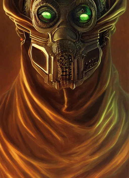 Image similar to techno dj mf doom reptile eyes, metal glowing skin. intricate, elegant, highly detailed, centered, digital painting, artstation, concept art, smooth, sharp focus, illustration, artgerm, tomasz alen kopera, peter mohrbacher, donato giancola, joseph christian leyendecker, wlop, frank frazetta