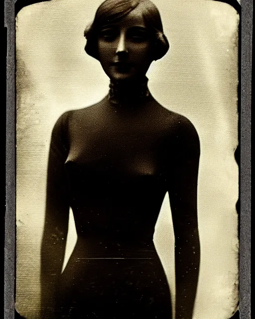 Image similar to [ [ [ [ [ [ tintype ] ] ] ] ] ] black and white dreamy young beautiful female artificial intelligence, metropolis, cinematic, rim light, bokeh, photo - realistic, elegant, high detail, 8 k, masterpiece, photo taken in 1 9 3 0