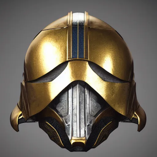 Prompt: realistic crusader helm design inspired by star wars, epic scale, character concept art, face symmetry, intricate accurate details, artstation trending, octane render, cinematic color grading, soft light, rule of thirds, golden ratio, like a professional model, cinematic, 8 k, clear.