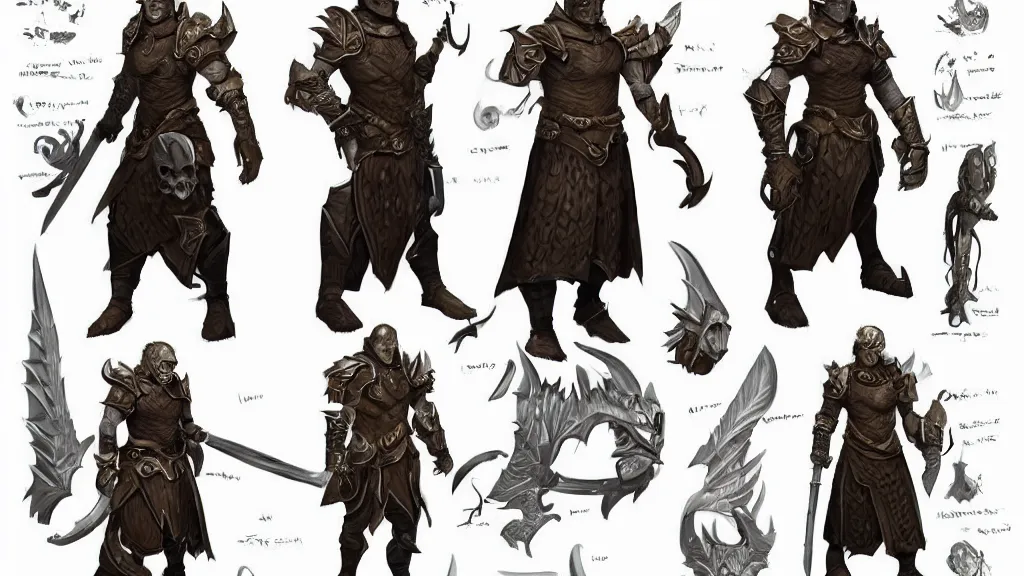 Prompt: a fantasy dnd dragonborn male paladin character design sheet, trending on artstation