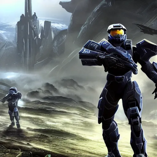 Prompt: screen shot from halo 3