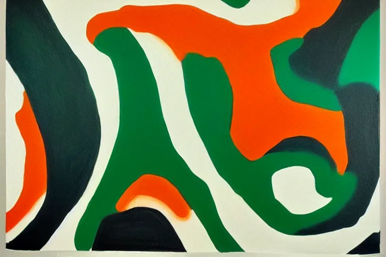 Image similar to born under a bad sign, good luck and trouble are my only friends, colors orange, white!!, dark green, dark blue, abstract painting