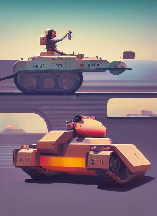 Prompt: retrofuturistic portrait of a girldriving a tank, reflective gradient smooth transparent surfaces, space graphics art in background, close up, quint buchholz, wlop, dan mumford, artgerm, liam brazier, peter mohrbacher, raw, featured on artstation, octane render, cinematic, elegant, intricate, 8 k
