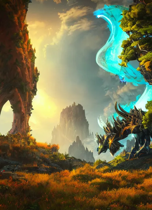 Image similar to landscape portrait of a gothic biome with glowwave dragon from overwatch, au naturel, hyper detailed, digital art, trending in artstation, cinematic lighting, studio quality, smooth render, unreal engine 5 rendered, octane rendered, art style by pixar dreamworks warner bros disney riot games and overwatch.