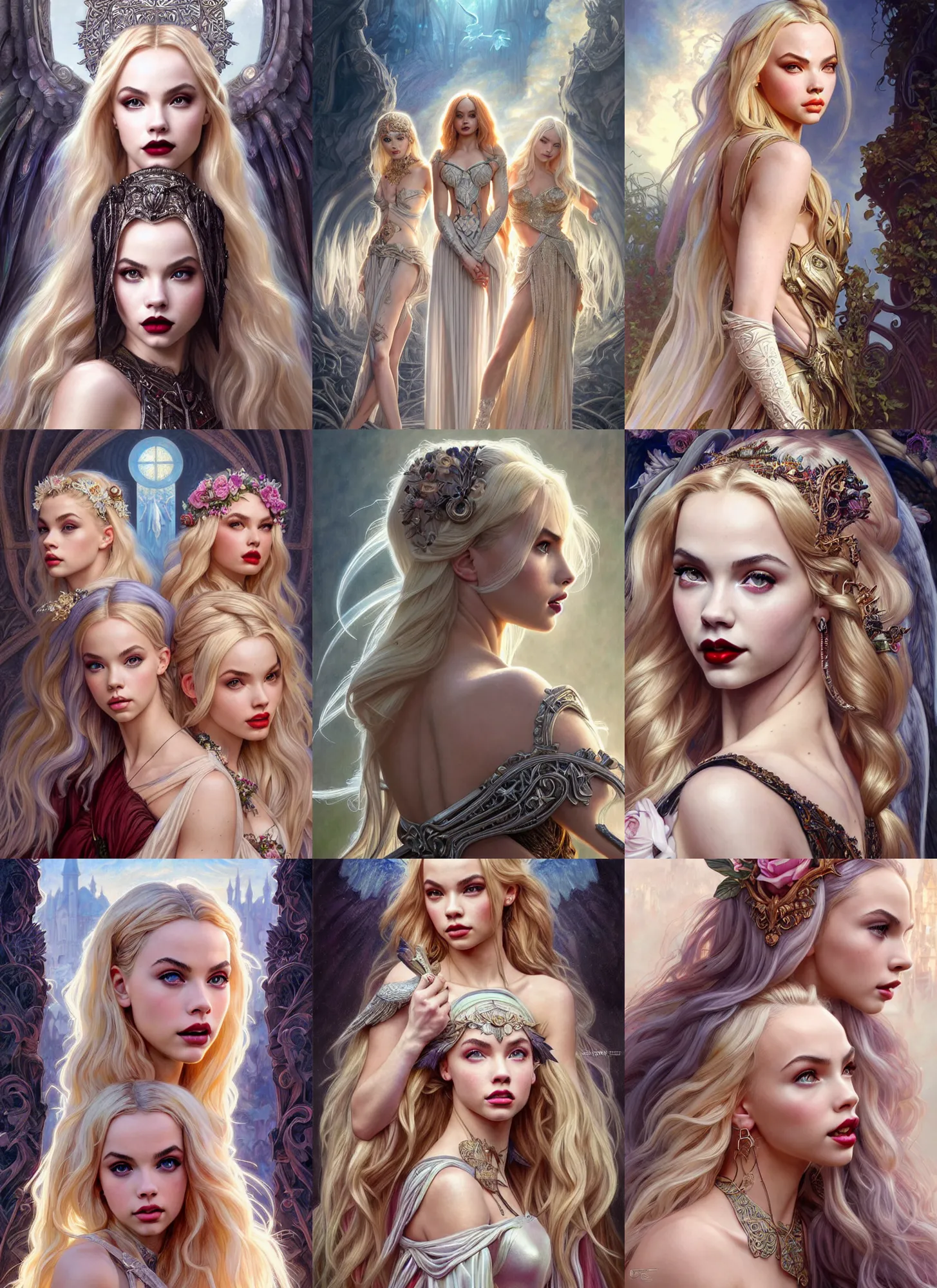 Prompt: ultra realistic illustration, a stunningly beautiful greek gothic goddess of chaos played by jordyn jones and dove cameron and margot robbie and taylor swift and megan fox, intricate, elegant, highly detailed, digital painting, artstation, concept art, smooth, sharp focus, illustration, art by artgerm and greg rutkowski and alphonse mucha