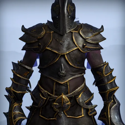 Image similar to hyperrealistic dslr film still of old school runescape armor in skyrim, stunning 8 k octane comprehensive 3 d render, inspired by istvan sandorfi & greg rutkowski & unreal engine, perfect symmetry, dim volumetric cinematic lighting, extremely hyper - detailed, extremely lifelike attributes & lifelike texture, intricate, masterpiece, artstation, stunning