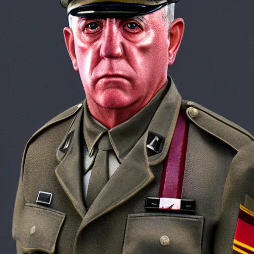 Image similar to hyper - realistic portrait of sergeant hartman, full metal jacket, 3 d, 8 k, digital art