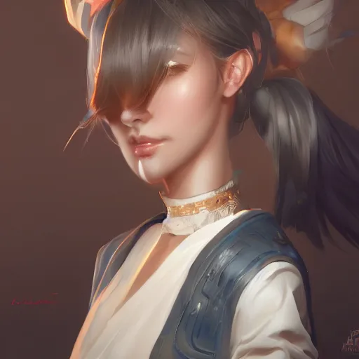 Image similar to princess from the future, pretty face, by Kirokaze, by WLOP , Trending on Artstation