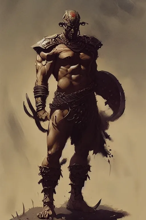 Image similar to warrior, attractive male, character design, painting by greg rutkowski, katsuya terada, frank frazetta, trending on artstation